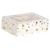 Guy Demarle Boîtes À Pâtisseries|Décors*2 Boîtes à gâteaux carrées 7,5x16x16cm - étoiles dorées