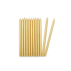 Guy Demarle Décors Réutilisables|Décors Comestibles*12 Bougies longues dorées 12 cm