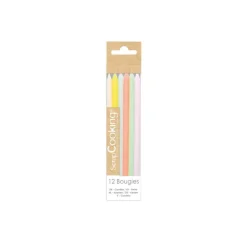 Guy Demarle Décors Comestibles|Décors En Sucre*12 Bougies longues pastel 12 cm