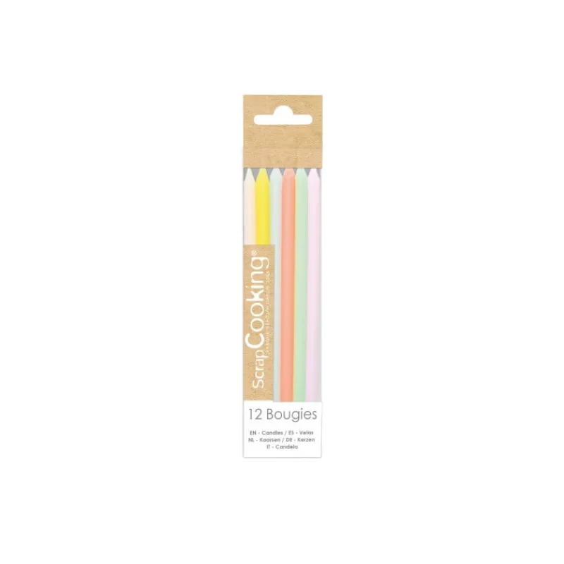Guy Demarle Décors Comestibles|Décors En Sucre*12 Bougies longues pastel 12 cm