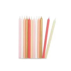 Guy Demarle Décors Réutilisables|Décors*12 Bougies longues rose & or 12 cm