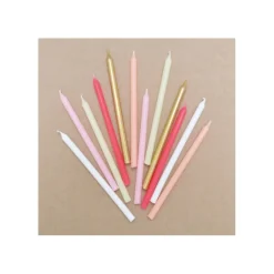Guy Demarle Décors Réutilisables|Décors*12 Bougies longues rose & or 12 cm