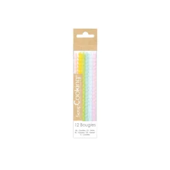 Guy Demarle Décors Réutilisables|Décors*12 Bougies longues torsadées pastel 12 cm