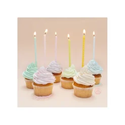 Guy Demarle Décors Réutilisables|Décors*12 Bougies longues torsadées pastel 12 cm