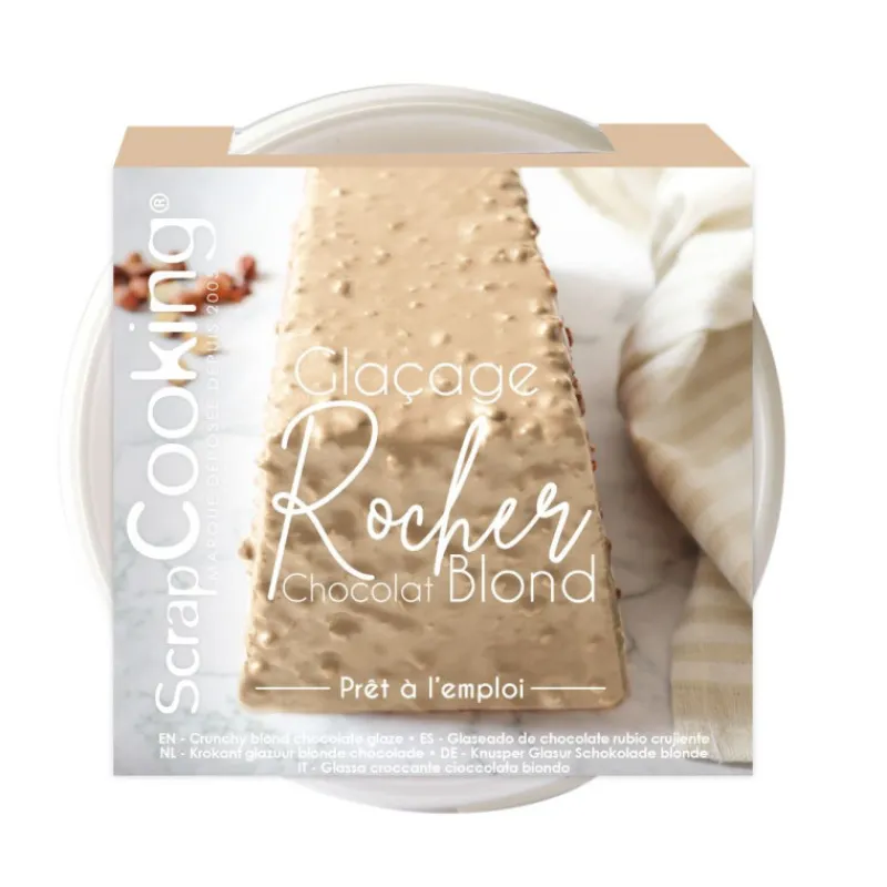 Guy Demarle Décors Comestibles|Décors En Sucre*Glaçage rocher chocolat blond, noisettes et amandes 400g