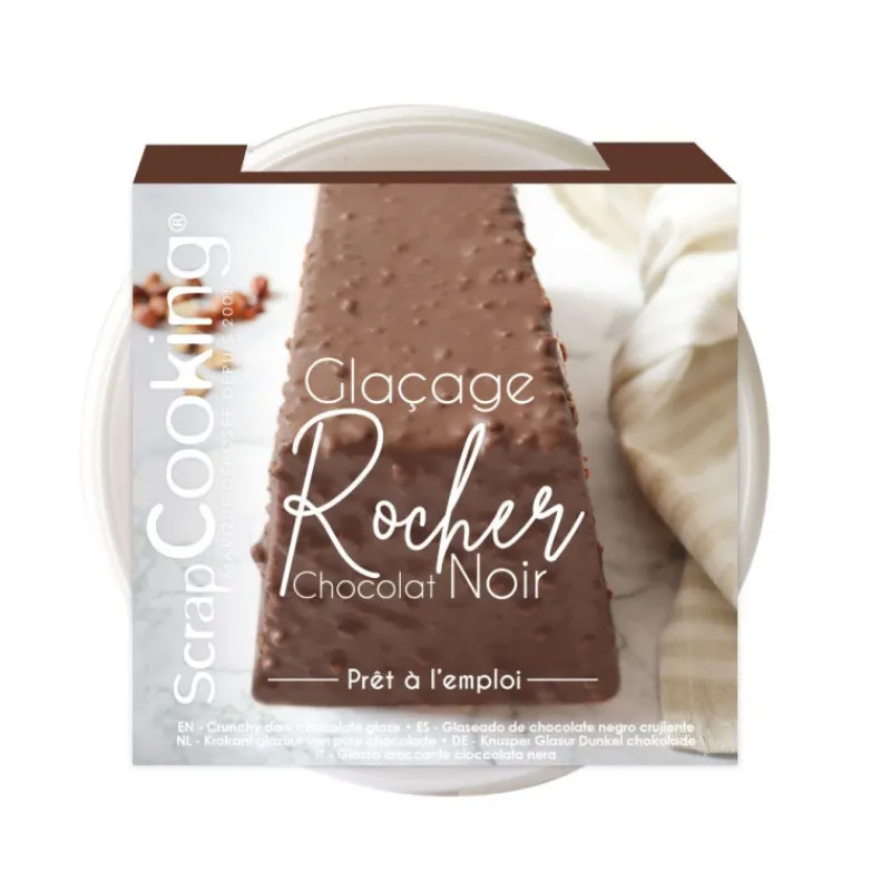 Guy Demarle Décors Comestibles|Décors En Sucre*Glaçage rocher chocolat noir, noisettes et amandes 400g
