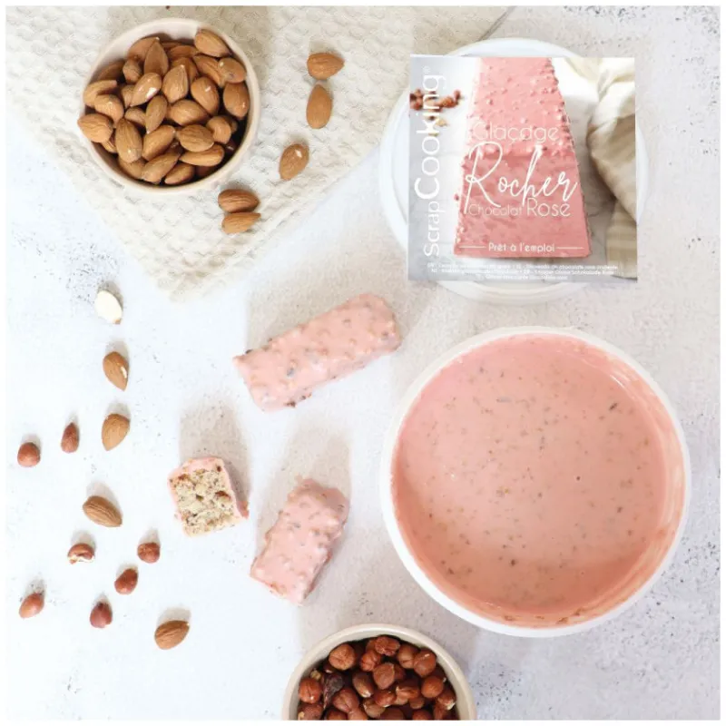 Guy Demarle Décors Comestibles|Décors En Sucre*Glaçage rocher rose, noisettes et amandes 400g
