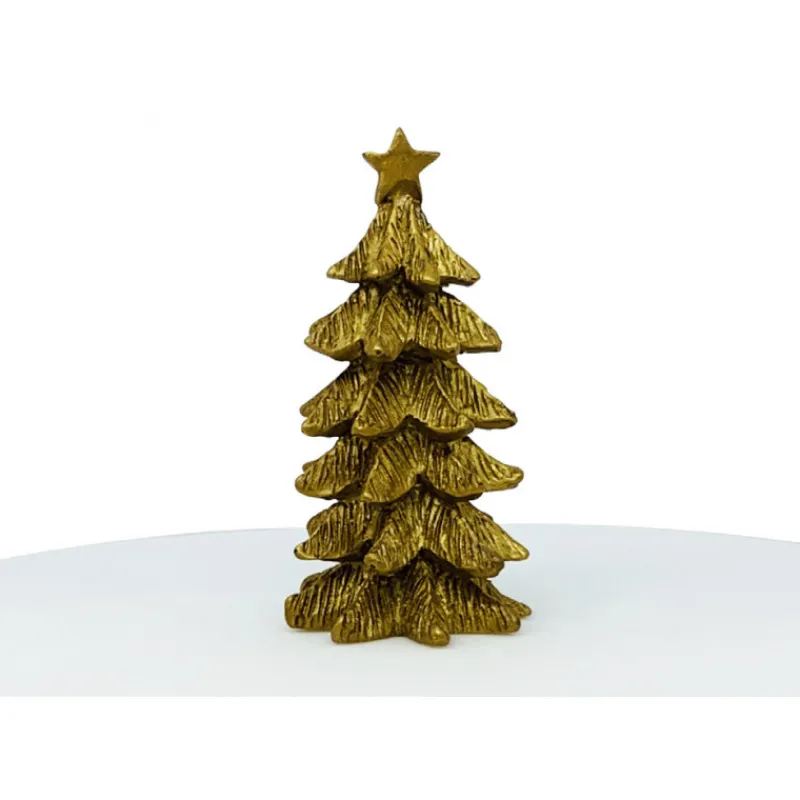 Guy Demarle Décors Réutilisables|Décors*Grand sapin doré décoratif en résine 4x6,8cm