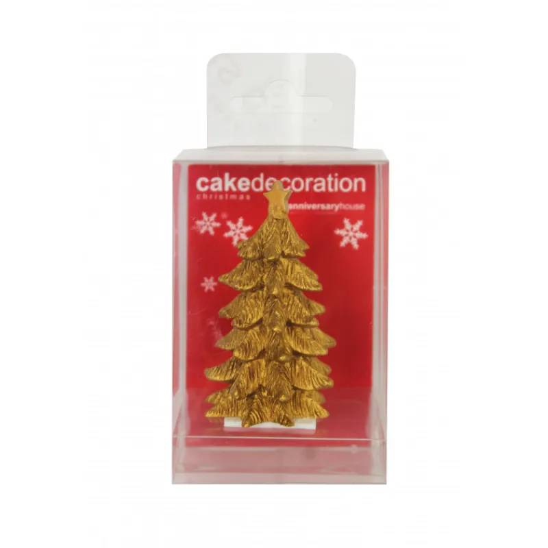 Guy Demarle Décors Réutilisables|Décors*Grand sapin doré décoratif en résine 4x6,8cm