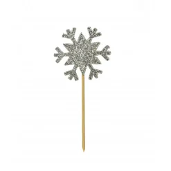 Guy Demarle Décors Réutilisables|Décors*Lot de 12 décorations : Flocons argentés 3,5cm
