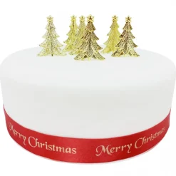 Guy Demarle Décors Réutilisables*Lot de 6 décorations: Sapins de Noël dorés