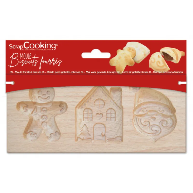 Guy Demarle Cadres Et Découpoirs*Moule en bois pour biscuits fourrés Noël - 20x10cm x2cm