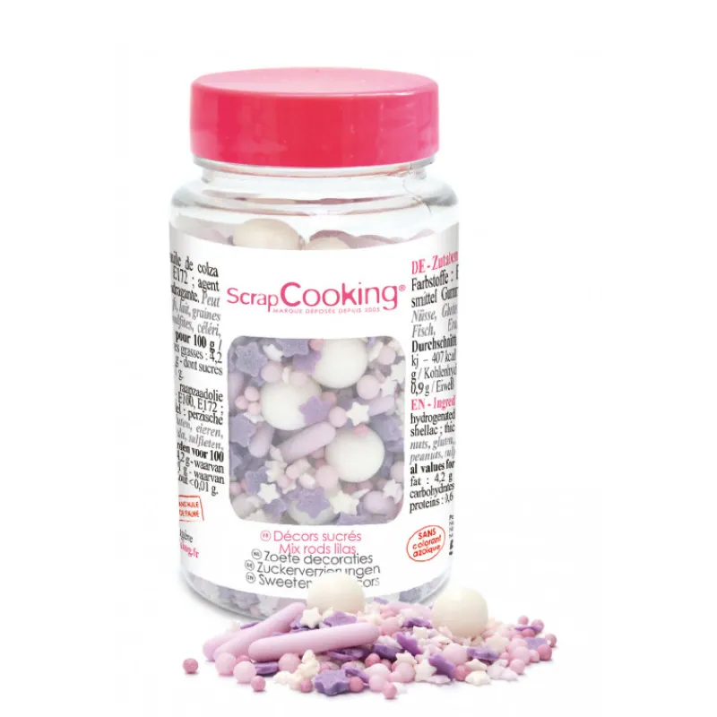 Guy Demarle Décors Comestibles|Décors En Sucre*Pot décors sucrés mix rods lilas 70g