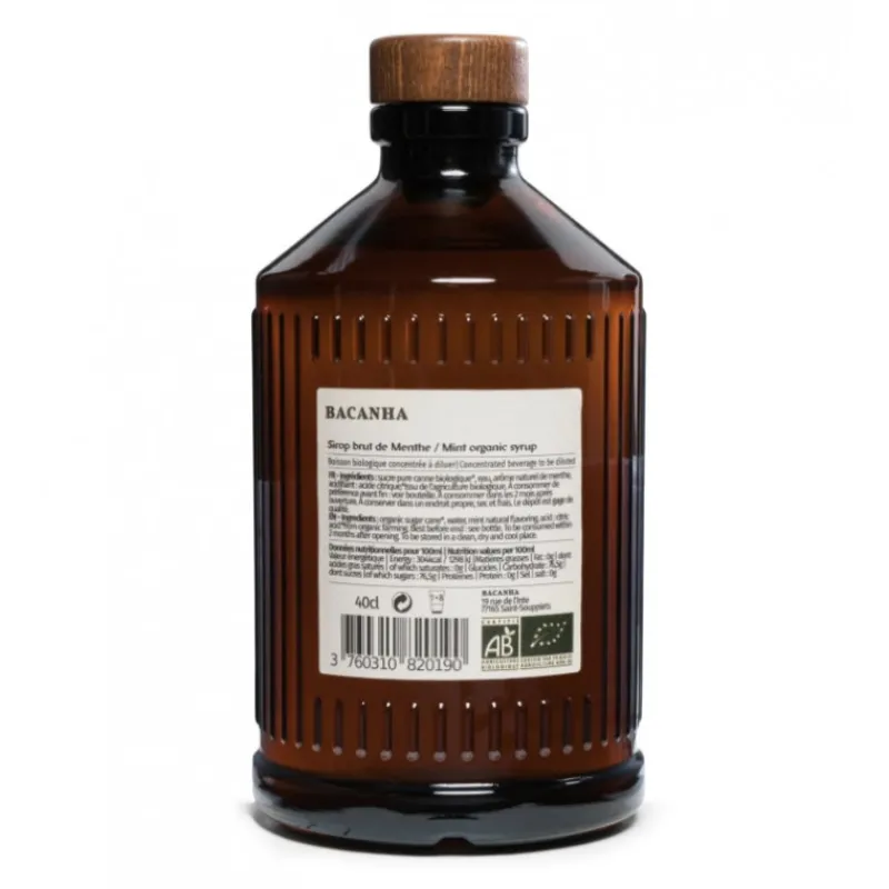 Guy Demarle Produits Bio|Sirops*Sirop de menthe brut - Biologique - 400 ml